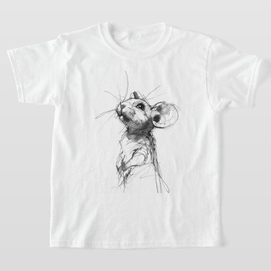 Schattige muisportret t-shirt (Laagn)