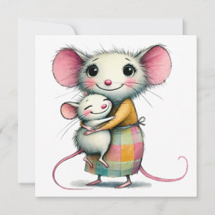 Schattige Muizen Whimsical Moederdag Moeder en Kin Kaart