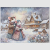 Schattige muizenpaar in schilderachtige dorpdecoup tissuepapier (Voorkant)