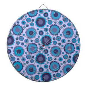 Schattige multi blauwe kleuren zonnen patronen dartbord