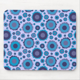 Schattige multi blauwe kleuren zonnen patronen muismat