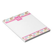 Schattige Multi Kleur Ijs Donuts Monogram Notitieblok (Schuin)