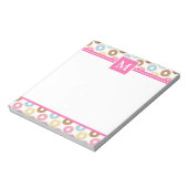 Schattige Multi Kleur Ijs Donuts Monogram Notitieblok (Linkerzijde)