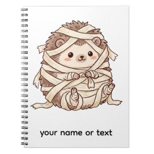 Schattige Mummie Egel Halloween Kostuum Dier Illus Notitieboek