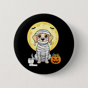 Schattige Mummie Hond Halloween Volle Maan Puppy T Ronde Button 5,7 Cm