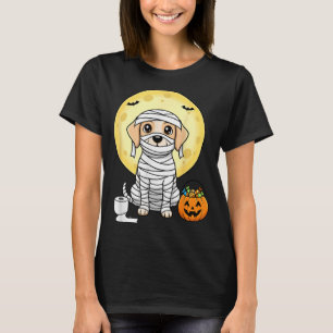 Schattige Mummie Hond Halloween Volle Maan Puppy T T-shirt