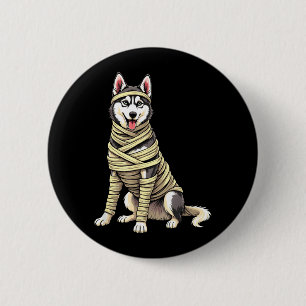 Schattige Mummie Husky Grappige Hond Liefhebber Ha Ronde Button 5,7 Cm