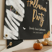 Schattige Mummie Kat Halloween Feest Spandoek