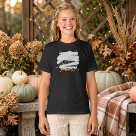 Schattige Mummie Kat Miauw Meisjes Halloween T-shirt
