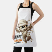 Schattige Mummie Modus Op Halloween Schort (Insitu)