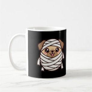 Schattige Mummie Pug Halloween Koffiemok