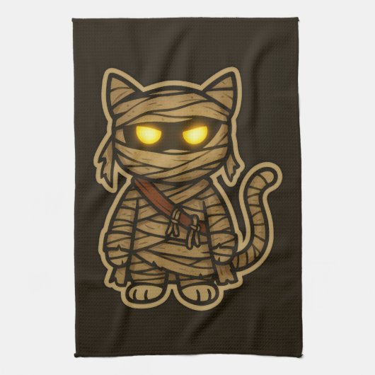Schattige Mummie Spelkat Theedoek (Verticaal)