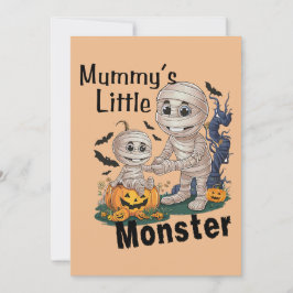 Schattige Mummy's Little Monster Grappig Halloween Feestdagenkaart