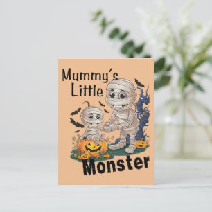 Schattige Mummy's Little Monster Grappig Halloween Feestdagenkaart