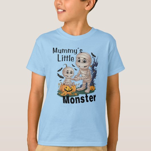 Schattige Mummy's Little Monster Grappig Halloween T-shirt (Voorkant)