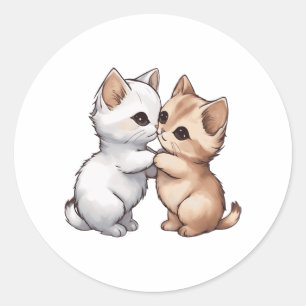 Schattige Munchkin Cat Classic T-shirt Ronde Sticker