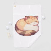 Schattige Munchkin Cat Sleeping Classic T-shirt Golfhanddoek (Insitu)