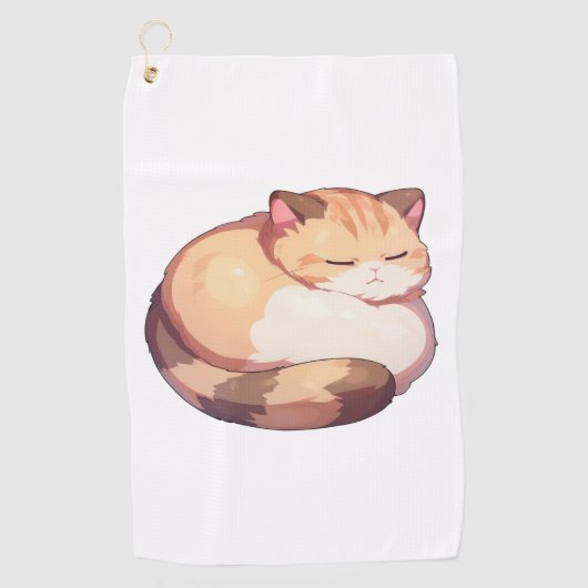 Schattige Munchkin Cat Sleeping Classic T-shirt Golfhanddoek (Voorkant)