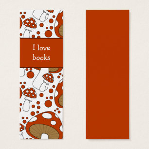 Schattige Mushroom Doodle Bladwijzer Design Mini Visitekaartjes