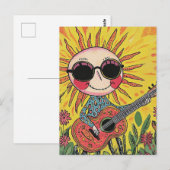 Schattige musical Sunshine op gitaar Briefkaart (Voorkant / Achterkant)