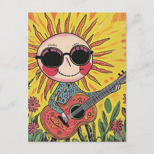 Schattige musical Sunshine op gitaar Briefkaart (Voorkant)