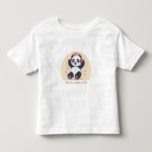 Schattige Muziek Panda Kinder Shirts (Voorkant)