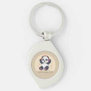 Schattige muziek panda sleutelhanger
