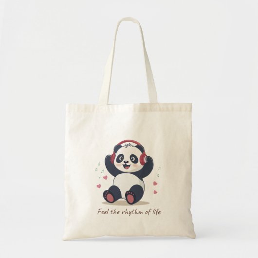 Schattige Muziek Panda Tote Bag (Voorkant)