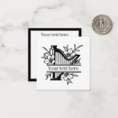 schattige muziekliefhebbers harp tekstgesplitst li notitiekaartje (Voorkant / Achterkant in situ)