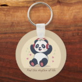 Schattige Muziekpanda Sleutelhanger (Voorkant)