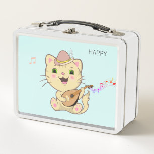 Schattige muzikale gemberkaramel tabbykat