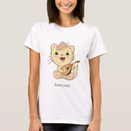 Schattige muzikale gemberkaramel tabbykat t-shirt