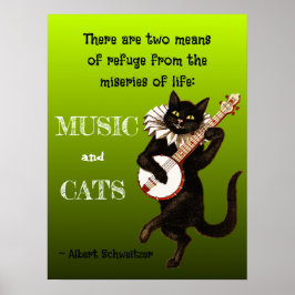 Schattige Muzikale Kat Twee Middelen tot Vlucht Sc Poster
