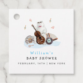 Schattige muzikant Polar Beer Baby shower Bedankjes Labels