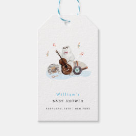 Schattige muzikant Polar Beer Baby shower Cadeaulabel