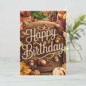 Schattige Mystiek Bos Herfst Herfst Gelukkige Verj Kaart (Staand voorkant)