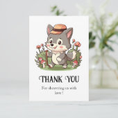 Schattige mystiek wolf Baby shower Bedankkaart (Staand voorkant)
