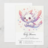 Schattige Mythical Dragon Baby shower Kaart (Voorkant / Achterkant)