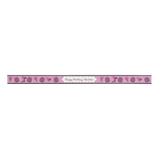 Schattige n' Trendy 1.5in Hot Roze Lieveheersbeest Grosgrain Lint (Voorkant)