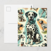 Schattige Naadloos Dalmatisch Briefkaart (Voorkant / Achterkant)