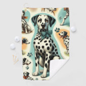 Schattige Naadloos Dalmatisch Golfhanddoek (Insitu)