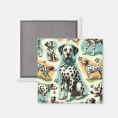 Schattige Naadloos Dalmatisch Magneet (Voorkant / Achterkant)