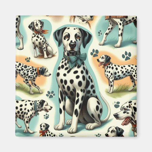 Schattige Naadloos Dalmatisch Magneet (Voorkant)