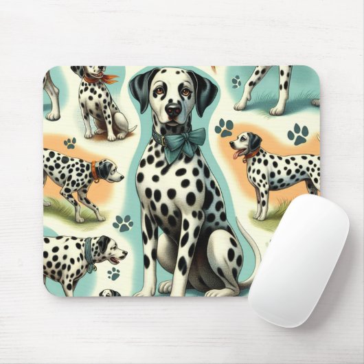 Schattige Naadloos Dalmatisch Muismat (Met muis)