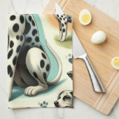 Schattige Naadloos Dalmatisch Theedoek (Quarter Fold)