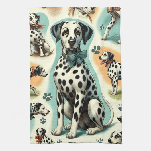 Schattige Naadloos Dalmatisch Theedoek (Verticaal)