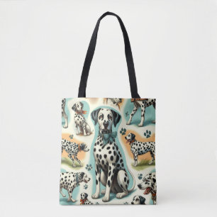 Schattige Naadloos Dalmatisch Tote Bag
