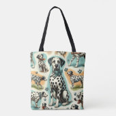 Schattige Naadloos Dalmatisch Tote Bag (Achterkant)