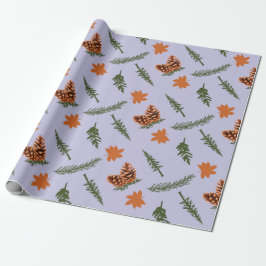 Schattige naadloos inpakpapier: Herfst Leaf en Pin Cadeaupapier