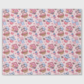 Schattige naadloos patroon met vogeltjes en hartje cadeaupapier (Vlak)